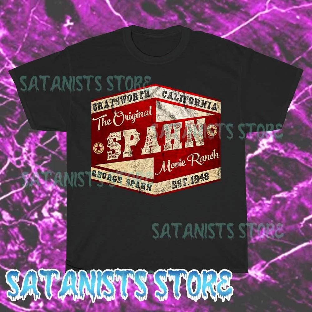 

New SPAHN’S Movie Ranch Men s Black T-shirt Funny Size S to 5XL M