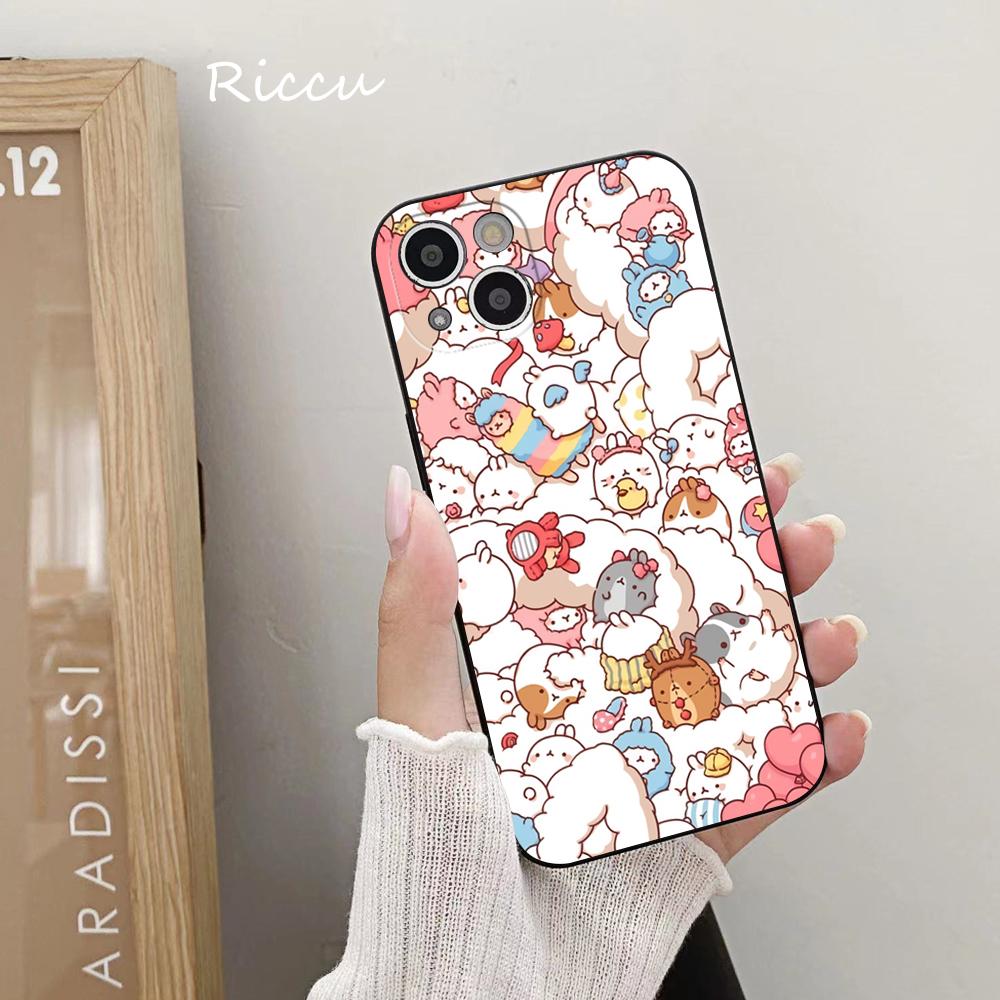 

Чохол для телефону Kawaii Molang Cartoon Anime Cat Phone Case 14 11 12 Pro 8 7 14 Plus X Pro 14 MAX 13 MINI XR XS iphone 14 13 М’які чохли для телефонів iphone 14