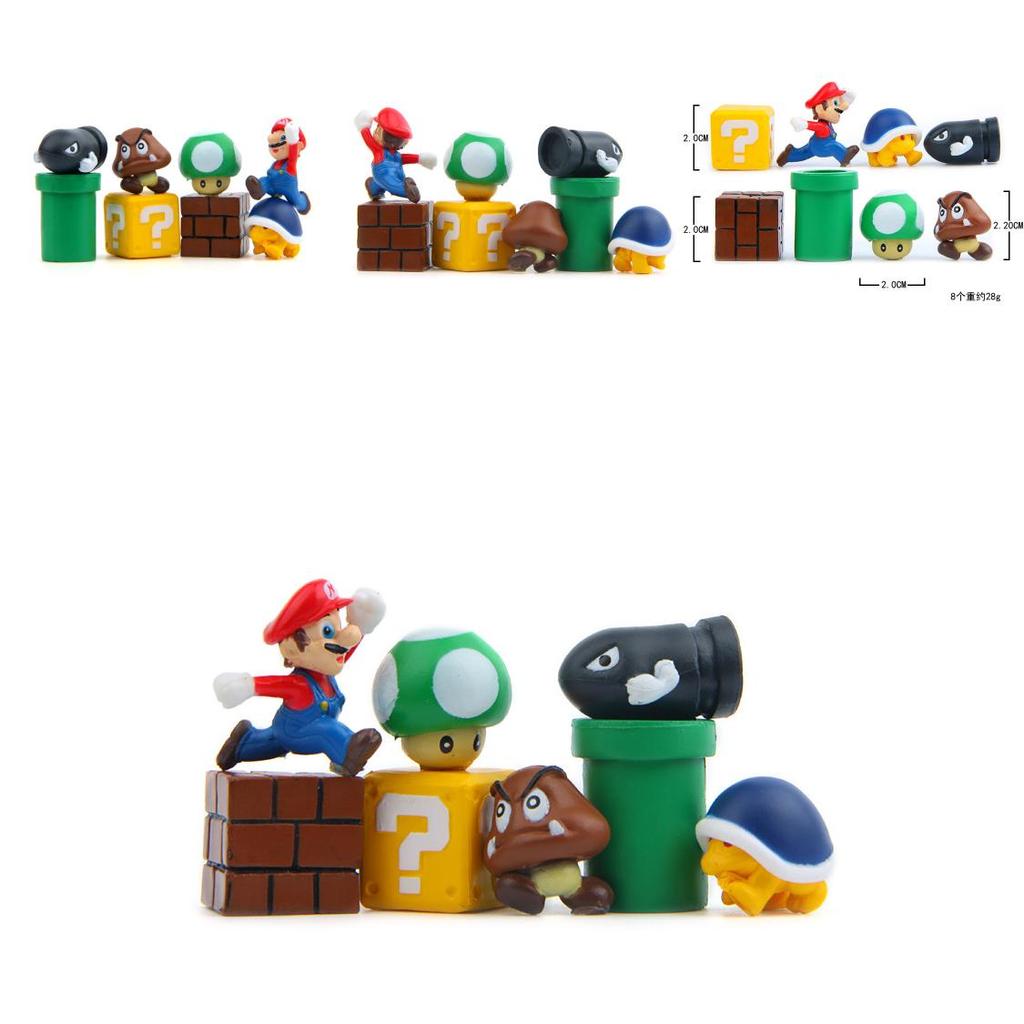 Conjunto de Figura DIY Super Mario Life Version com Material PVC para Decoração de Casa e Uso para Presente