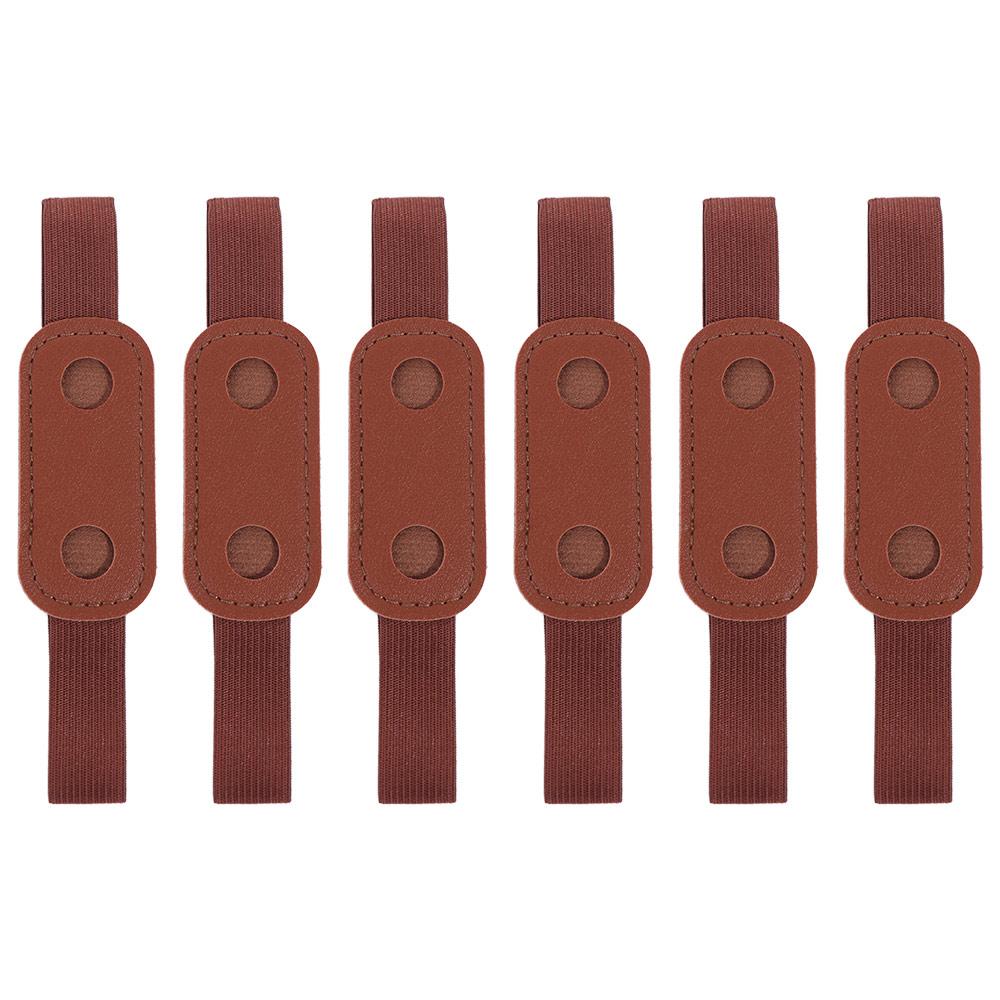 6Pcs Adjustable Straps Elastic Band Pen Holder Portable Detachable Pen Sleeve Pouch Easy To Store PU Leather