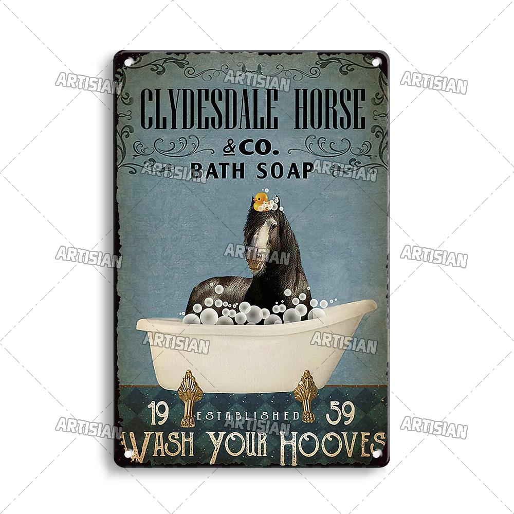 Artisian Bathroom Metal Sign Washing Room Tin Poster Toilet Decorative Plate Bath Soap Wall Decor Garage Bar Pub Club Hotel Cafe