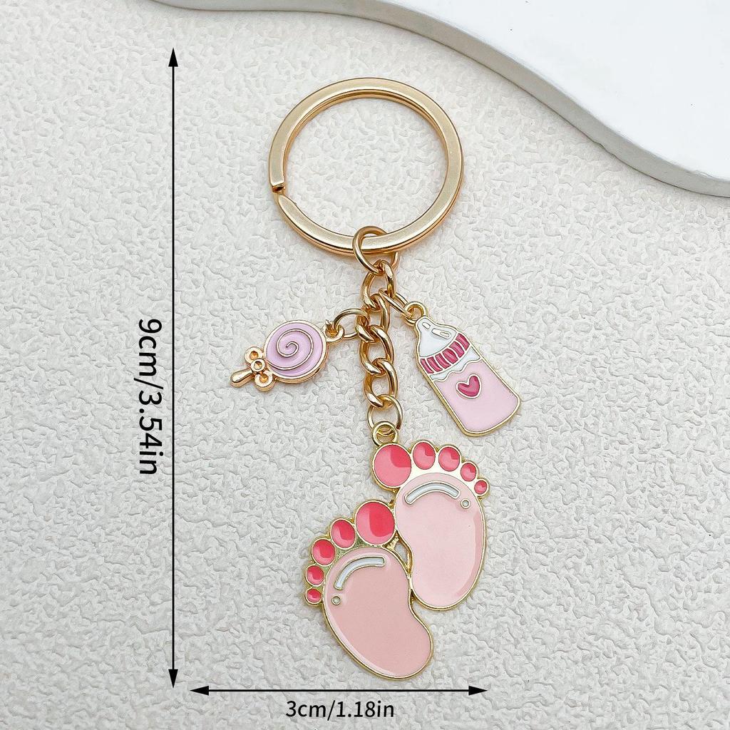 Baby Foot Pendant Keychain: Mix and Match Baby Clothes & Bottle Charms for Boys & Girls