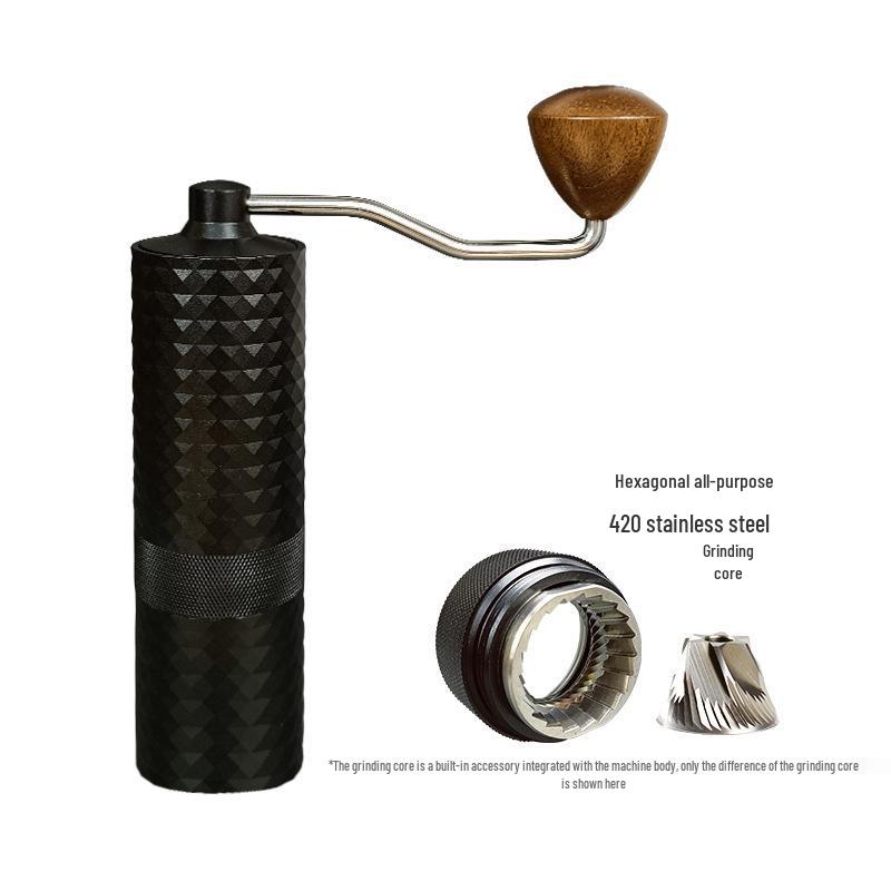 Compact Steel Core Manual Coffee Grinder - Hand-Powered Mill for Fresh Coffee Beans