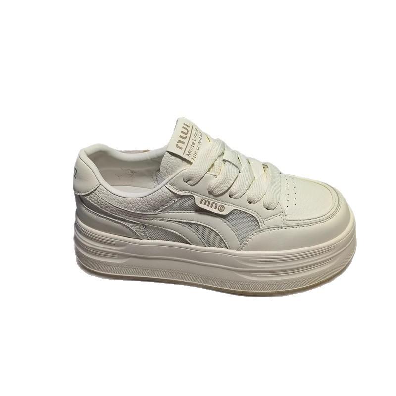 Korean version of thick-soled heightened soft-soled mesh casual shoes 2025 summer new shoes women's board shoes versatile white shoes