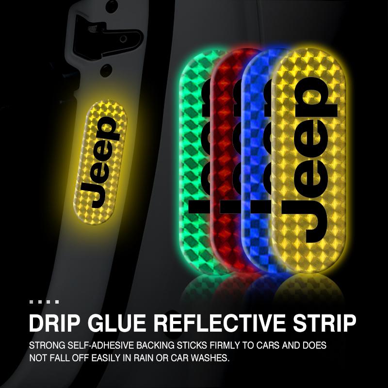 For Jeep Car Door Protection Reflective Car stickers Styling Cherokee Patriot Liberty Wrangler JK JL Commander AKN1
