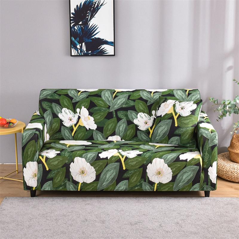 Floral Printed Elastic Sofa Cover for Living Room Chair Cover Protector Purchase Two Separate Covers to Your Whole L-shaped Sofa