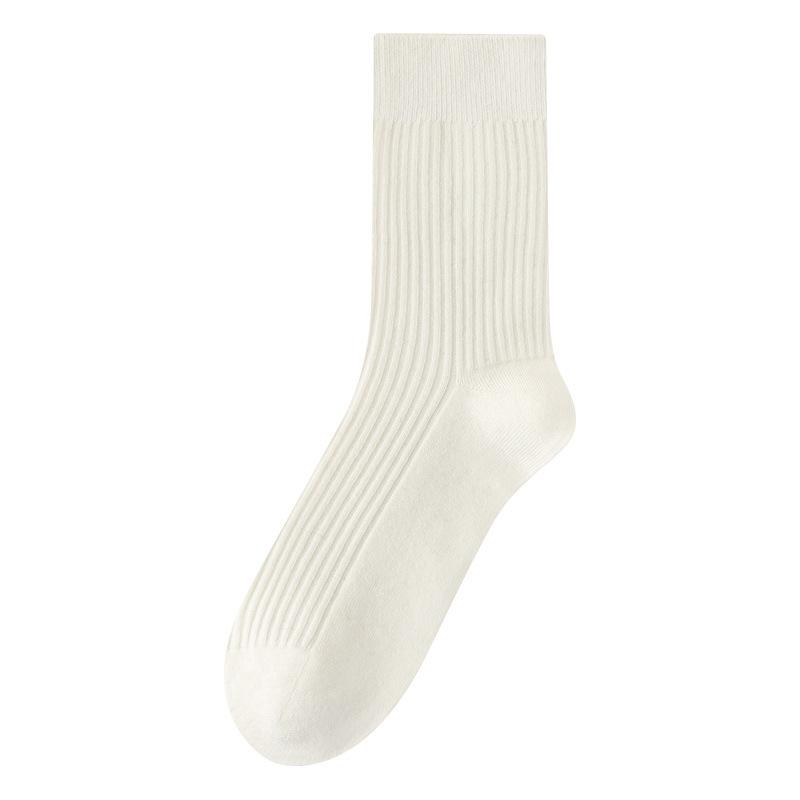 Winter Woolen Socks, Thickened and Warm Mid-calf Socks, Lined Lined Lined Long Calf Men's Socks, Solid Color Business Socks