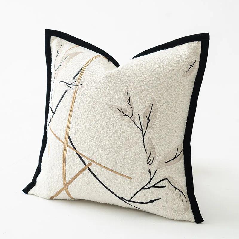 Luxe Bloemenborduurwerk Kussensloop 45x45cm 50x50cm, Bankbed Kussensloop, Ritssluiting, Woondecoratie 45x45cm