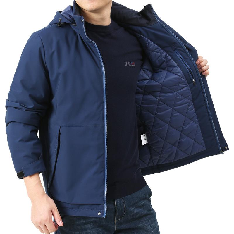 New Men's Fleece Jacket Autumn and Winter Casual Cotton Jacket Men's Winter Youth Loose Thickened Cotton Jacket