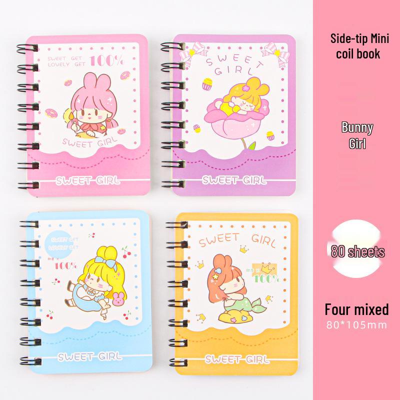 Cute Mini Cartoon Coil Notebook - Portable Pocket-Size Study Journal for Students
