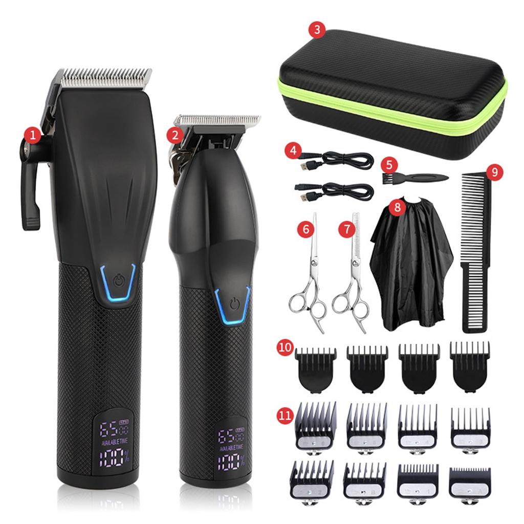 Professional Electric Hair Clipper Set Intelligent Display Speed Adjustable Strong Motor Low Noise