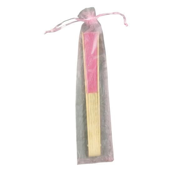 Silk Folding Fan Bamboo Lightweight Hand Fans with Organza Bags Wedding Guests Fans Party Decoration