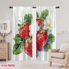 2pcs,2D Plane Printing Light Filtering Curtains Berry Blooms Versatile Durable Polyester (without Rod) Art Deco Festive Use for