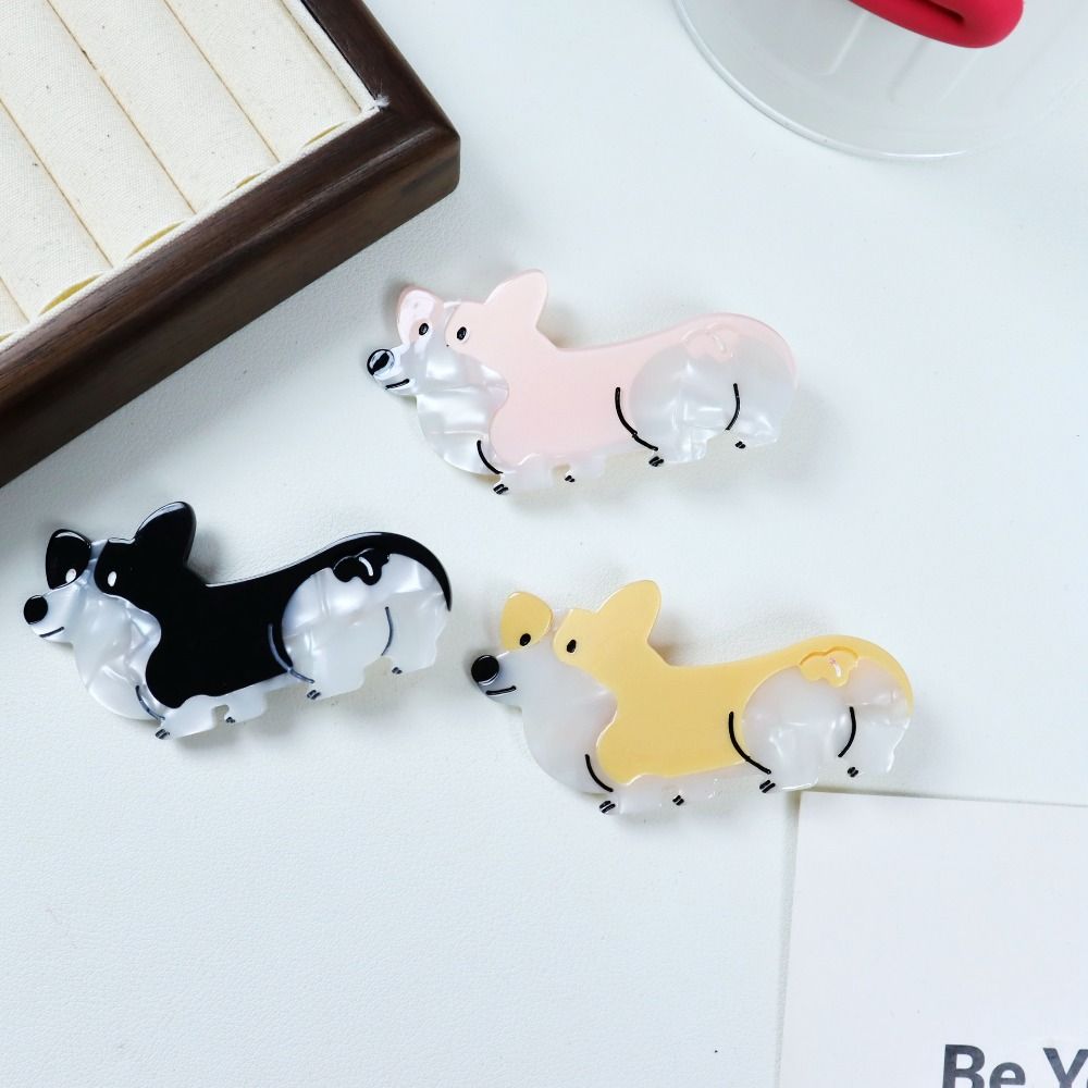 Animal Acetate Puppy Hair Claw Cartoon Dog Hairpin Cute Corgi Hair Clip Hair Accessories