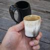 Shape by Nature Authentic Drinking Horn Mug  Shot Glass Combo  Real Functional Large Bovine Horn Cup Set of 2 Natural Finish