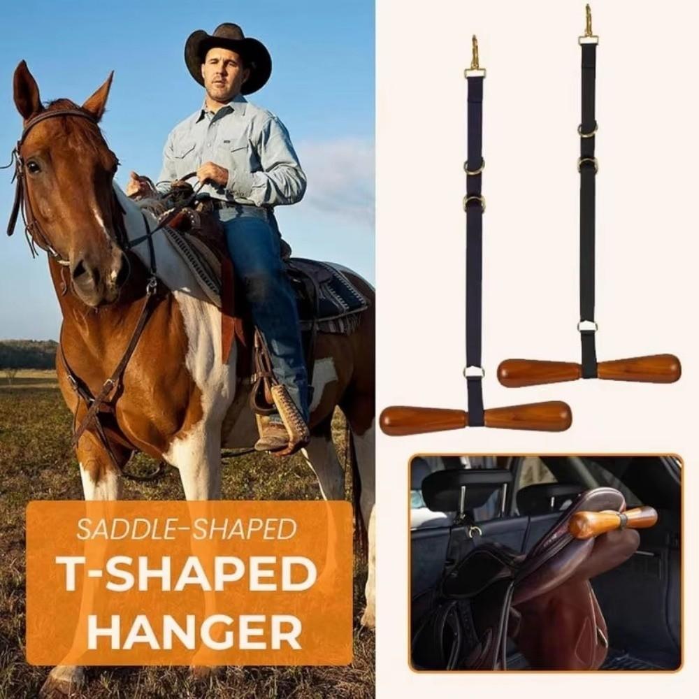 Wall Mounted T-Shaped Saddle Hanger Wooden Saddle T Hanger T-Shaped Saddle Rack Equestrian Storage