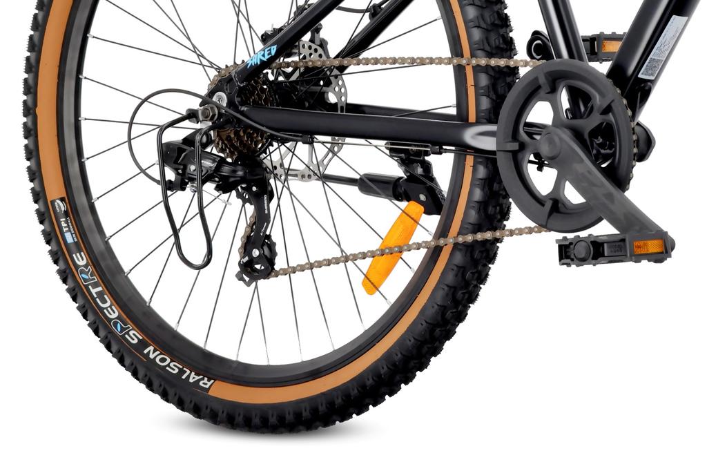 Rower Górski Mtb 27.5 Cala 7 Biegów Na Komunię Aluminium Lekki Amortyzator Hamulce Tarczowe Shimano Rama M 17 Cali Verdant Shred Czarny