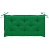 Garden Bench with Green Cushion 112 cm Solid Teak Wood
