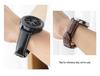 Bamboo Pattern Genuine Leather Watch Strap with Soft Cowhide and Butterfly Buckle for Men and Women