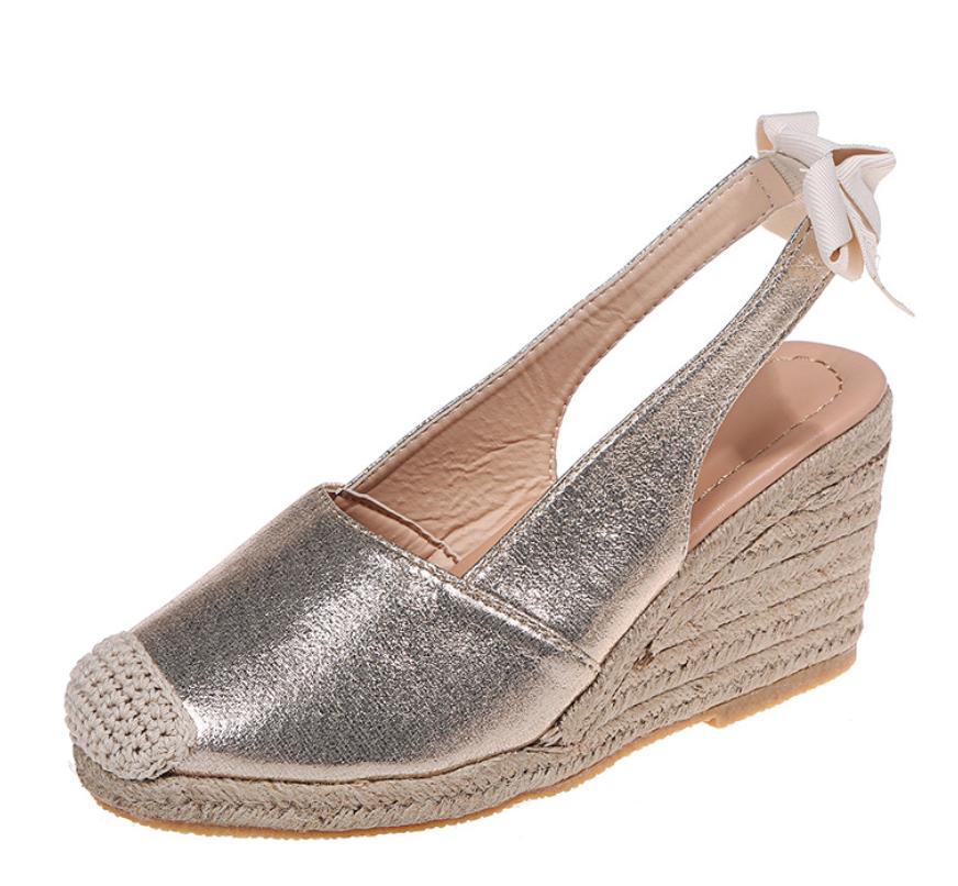 Fashion Women Platform Wedge Sandals Summer Shoes for Women Large Size Spot Wedge Buckle Belt Serpentine Open Toe High Heel Ladies Shoes