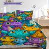 Dinosaur Pattern Bedding Quilt Set Quilt Cover Pillowcase Home Decoration Birthday Gift (1 * Duvet Cover + 2 * Pillowcase, Without Core)