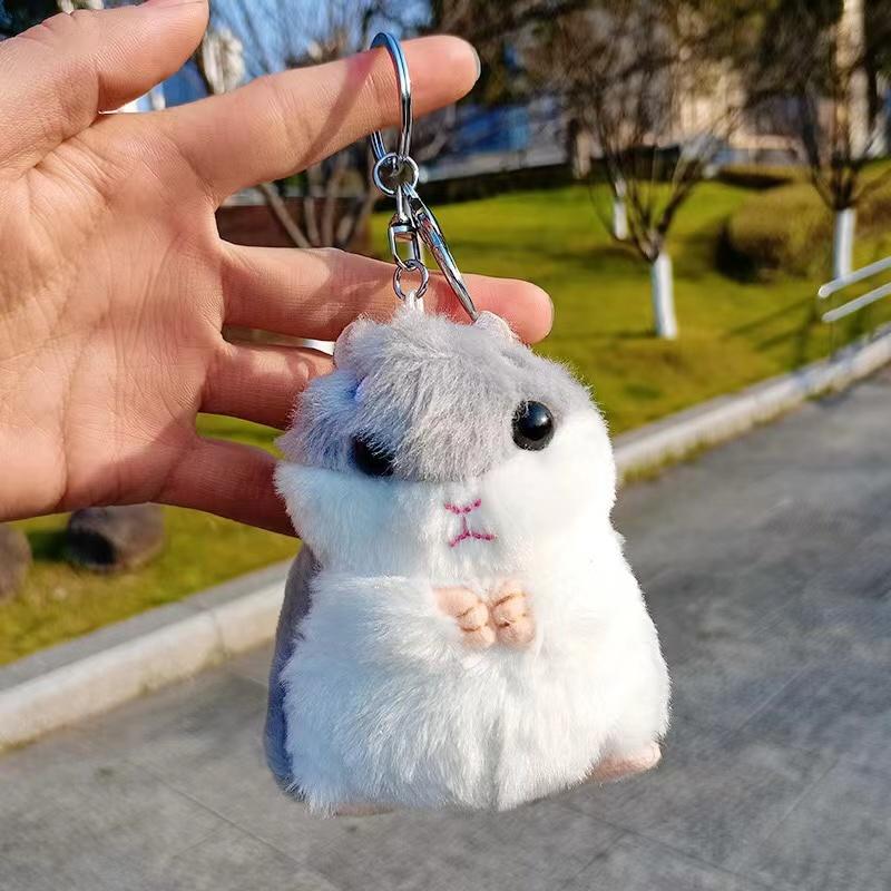 

Stuffed 10cm Hamster Plush Doll Keyrings Animal Children Toys Key Chain Kawaii Dolls Kids Child Christmas Gifts Bag Pendant one size темно-сірий