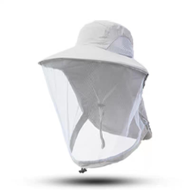 Outdoor Sun Protection Bucket Hat With Full Face Net, Anti-Mosquito Breathable Fishing Hat For Men Women