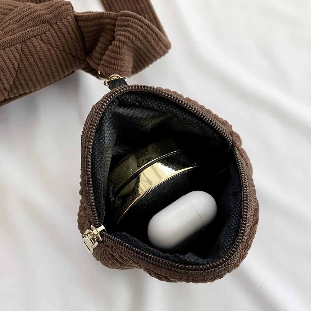 Women Corduroy Handbag with Coin Purse Vintage Shoulder Bag Female Fashion Tote Bag Casual Solid Color Armpit Bag Hobo Bag 2024