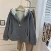 Women's Winter Thickened Warm Hooded Pullover Large Size Casual Long Sleeve Vintage Long Sleeve