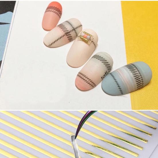 9x8cm Adesivo Laser per Unghie Strisce Nastro 3D Decorazione Adesiva Decalcomania Fai da Te