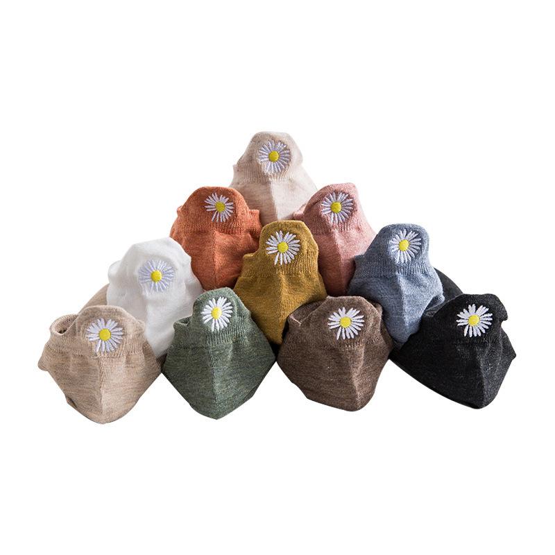 10 perechi de șosete din bumbac pentru femei, drăguți, de culoare bomboană, bidimensionale, de modă, șosete de damă în carouri în dungi