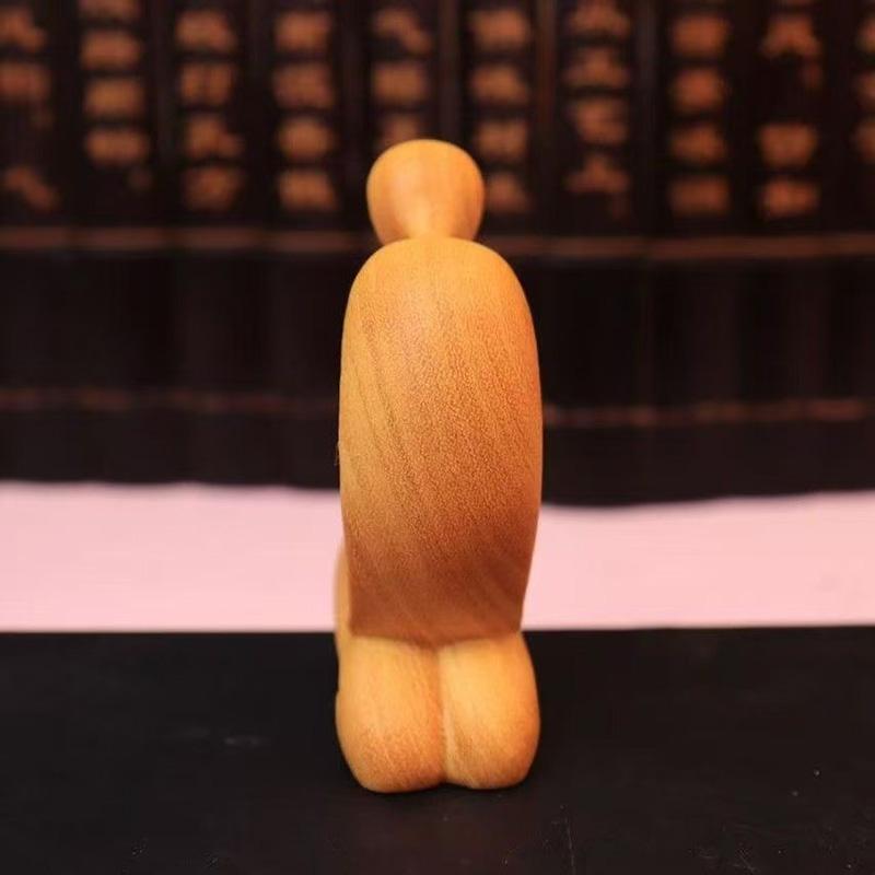 Wood Carving Abstract Character Love Kiss Sculptures and Figurines Home Room Decoration Accessories Newlywed Couple's Small Gift