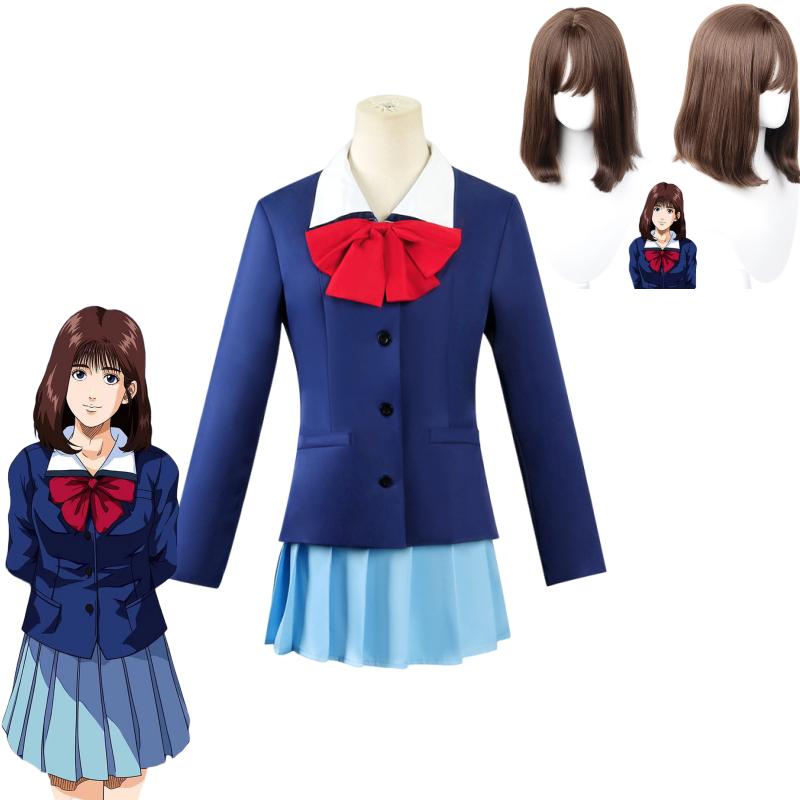 

Комікс Аніме Slam Dunk Haruko Akagi Косплей JK School Wigs Bow Sexy Woman Pleated Skirt Halloween for Woman Costumes XXL-(Costume+Wig)