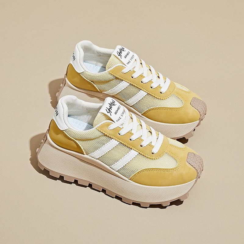 

Корейская новая обувь для папы для женщин, летняя студенческая спортивная и повседневная обувь, сетчатая дышащая и увеличивающая рост 40