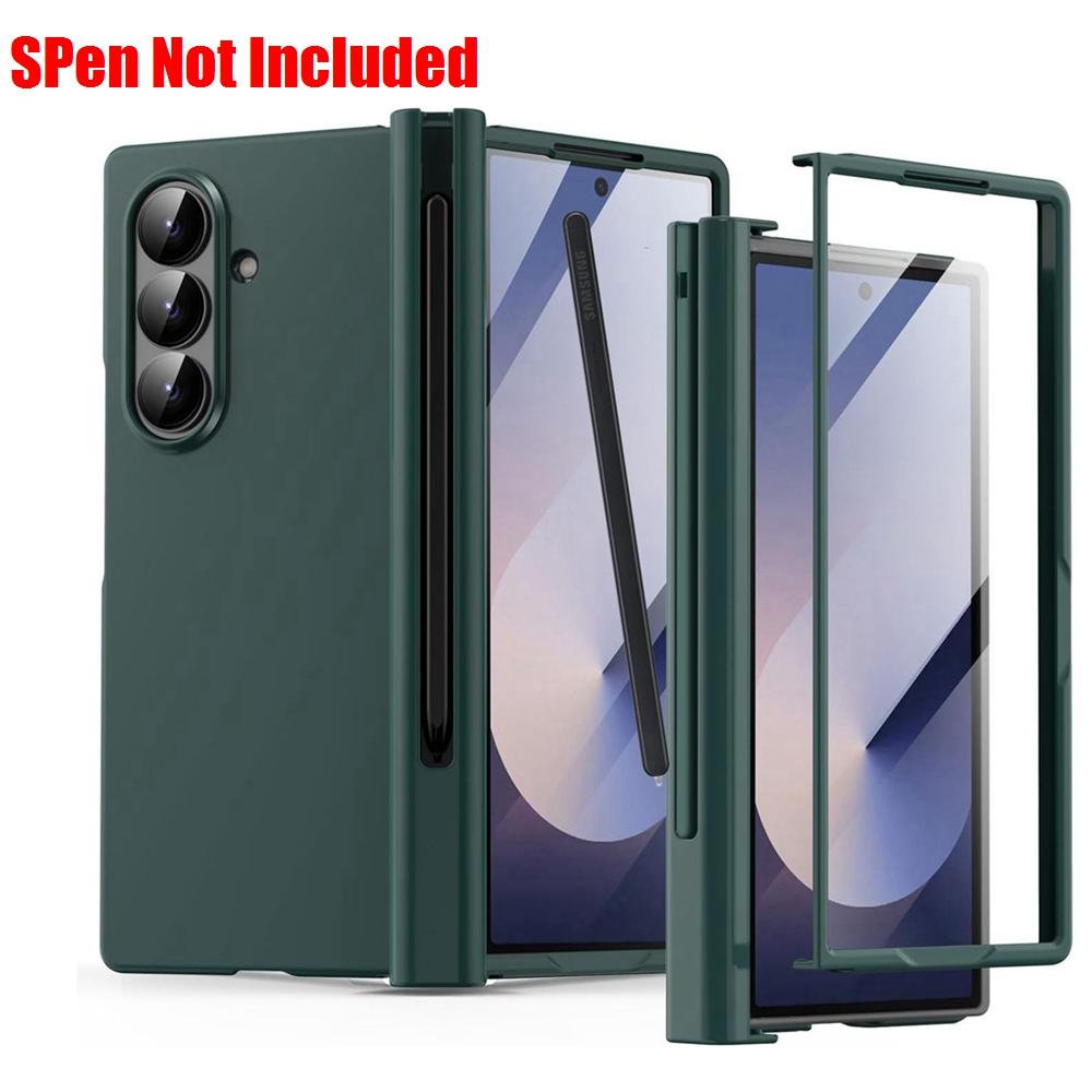 For Samsung Galaxy Z Fold 7 Case Clear Built-in Screen Protector S Pen Holder Full Body Cover for Samsung Galaxy Z Fold 6 5 4 3