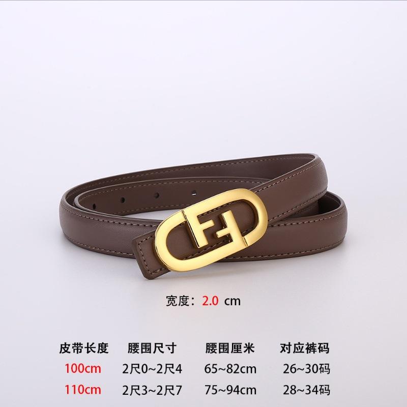 F Letter Buckle Premium Sense Business Belt Genuine Leather Women'S Cowhide Alloy Smooth Buckle Belt Belt