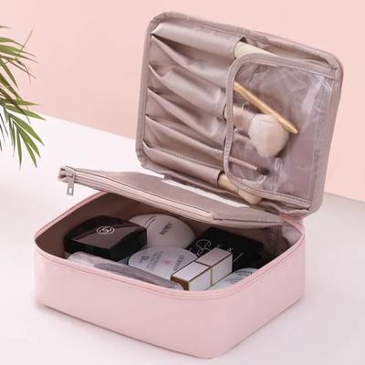 Ladies Portable Cosmetic Bag Large Capacity Travel Washing Bag Three Dimensional Makeup Travel Double-layer Waterproof Partition Storage Bag
