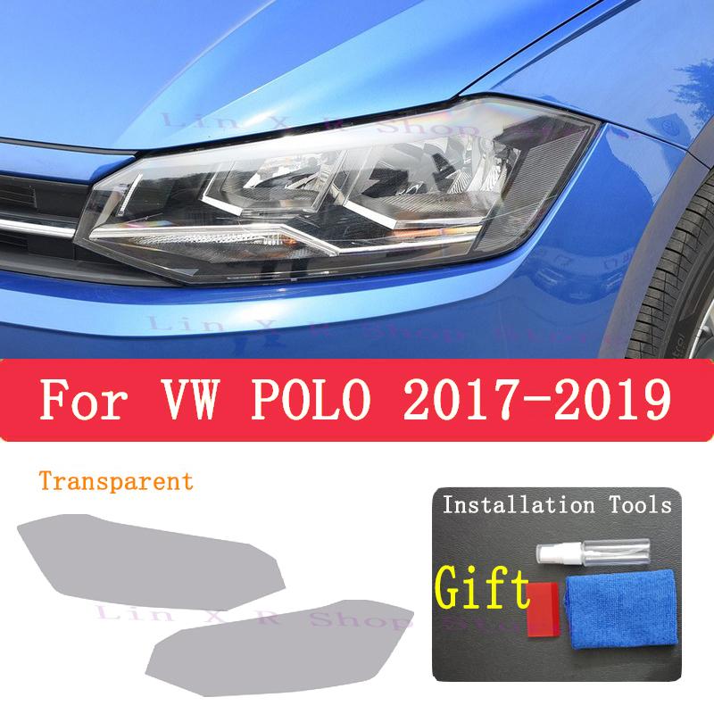 

For Volkswagen VW POLO 2018 Car Exterior Headlight Anti-scratch Front Lamp Tint TPU Protective Film Cover Accessories Sticker Transperent