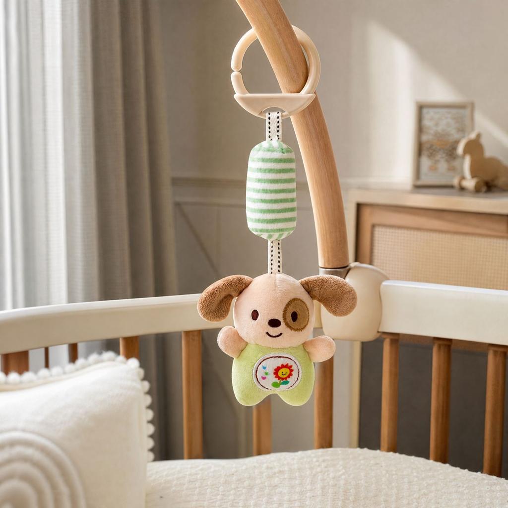 Baby Stroller Hanging Plush Toy with Soft Wind for Soothing and Play