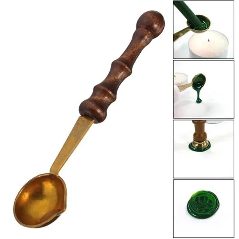 

Мини Латунный Печати для Сургуча Штамп Специальная Ложка Аксессуары для Сургуча DIY Винтаж Ретро Ложка для Воска белый