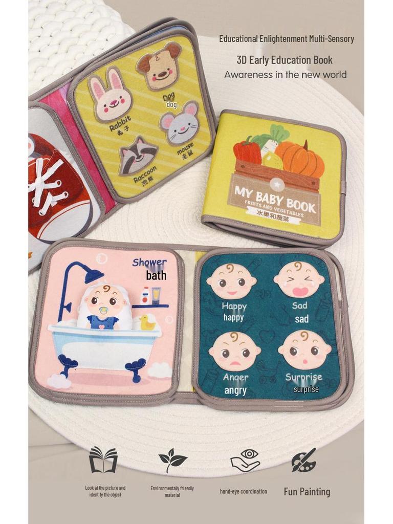 Baby Magic 3D Pop-up Quiet Tear Book for Early Education (0-1 Year)