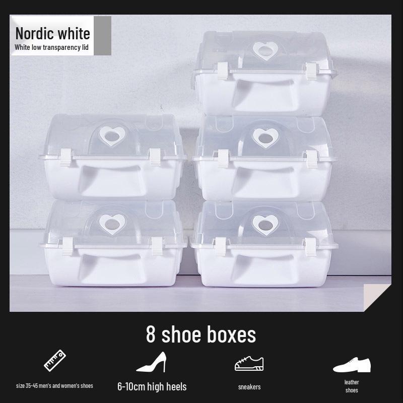 

Прозрачный пластиковый контейнер для обуви с откидной крышкой - Защита от пыли и влаги для хранения детской обуви 37x22x13 cm