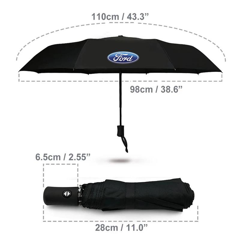 Car Sticker Strong Fully Automatic Umbrella Folding Rain Umbrella for Fords 2 3 4 5 MK 2 6 7 Ranger Fiesta Kuga Mondeo Fusion Ta