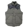 Rocky Mountain Featherbed MK.227068 Wool Leather x Canvas Down Vest coat grayUsed