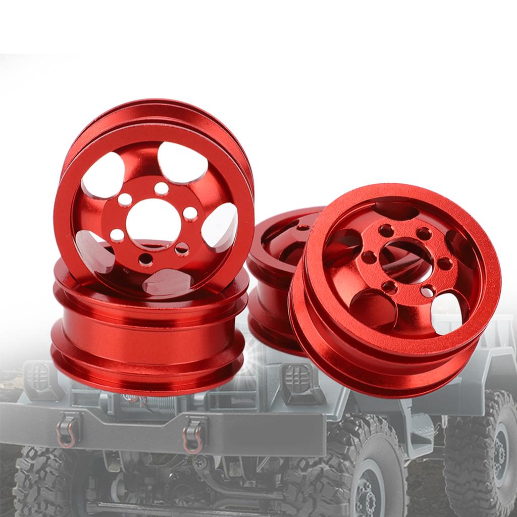 4Pcs RC Remote Control Car Wheel Hub with Short Adapter Parts Fit for WPL 1 16Red
