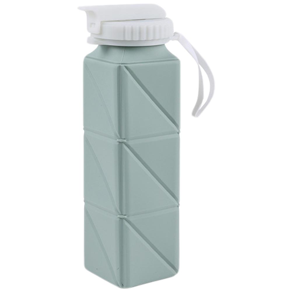 

620 мл Складная бутылка для воды Силиконовая бутылка для воды Не содержит БФА Портальная чашка для воды с соломинкой для кемпинга, пешего туризма, бега зелёный
