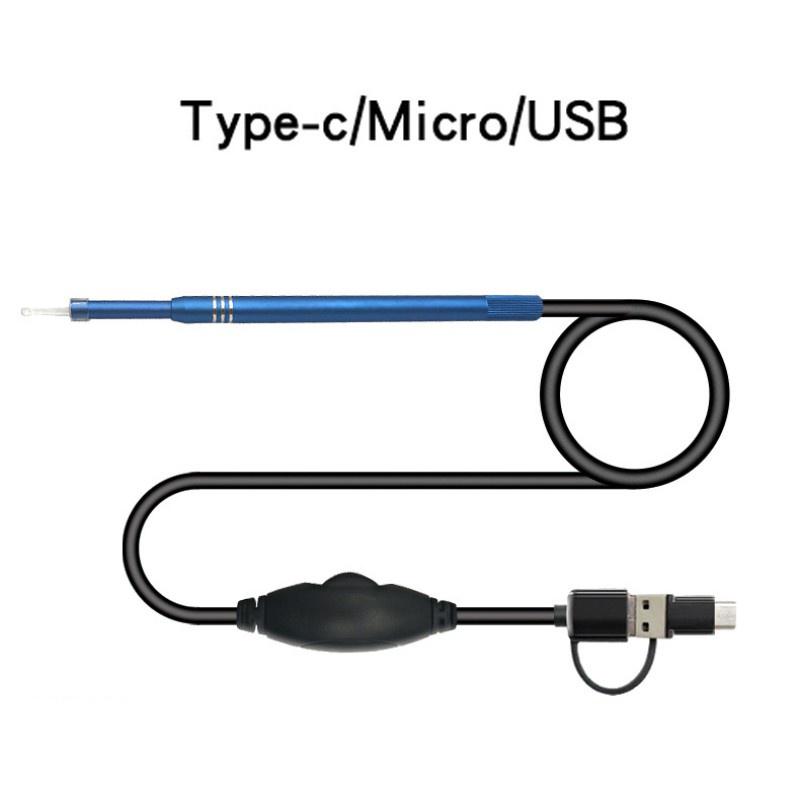 3 In 1 USB Endoscope HD Visual Ear Cleaning Earpick Spoon with 6 LED Light Ear Cleaning Tools