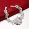 Factory Direct Fashion 925 Silver Bracelet for Woman Beautiful Big Flower Fine Luxury Jewelry Wedding Party Gifts