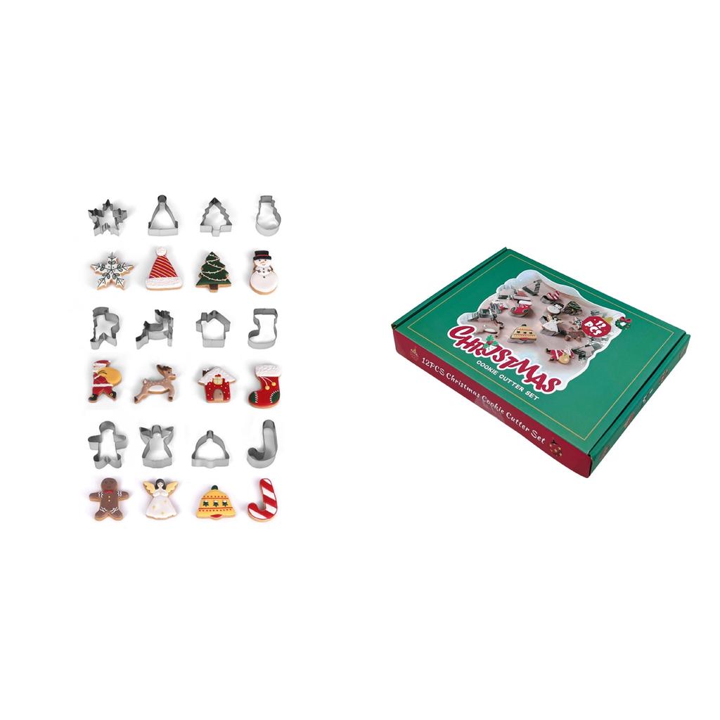 12-Piece Christmas Series Biscuit Mould 2025 Color Boxed Stainless Steel Baking Tool