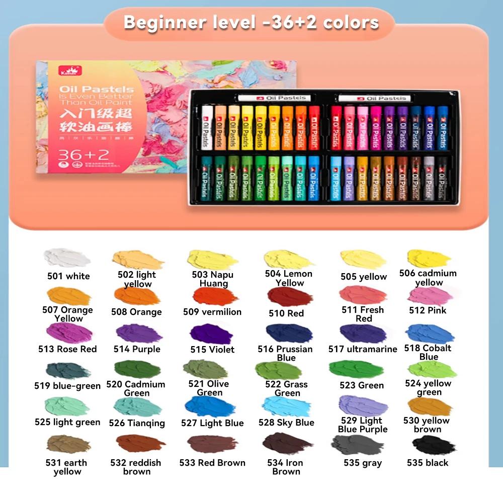 Beginners Soft Oil Pastel for Drawing Coloring Blending Pigment Crayons Chalk 16/24/36/48 Colors Painting School Art Supplies